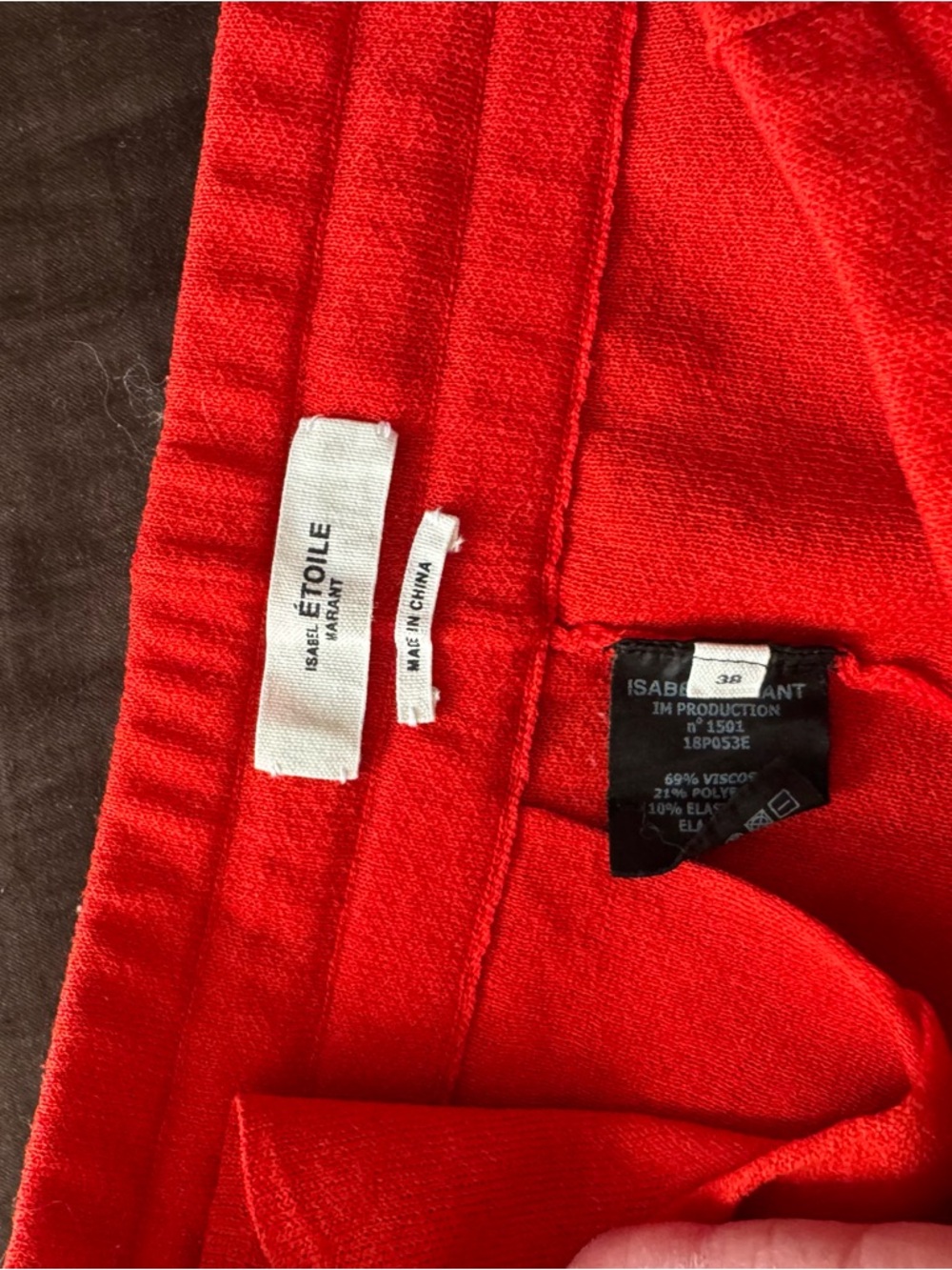 Isabel Marant Red Sweatpants with White Side Stripes - Picture 2 of 3